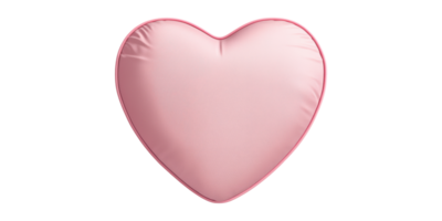 Heart-shaped pink pillow isolated on transparent background png