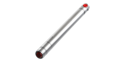 metálico cilindro com vermelho botões isolado em transparente fundo png