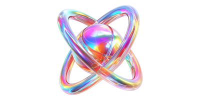 Colorful abstract geometric shape isolated on transparent background png