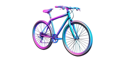 Colorful bicycle with gradient effect isolated on transparent background png