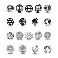 globe icons set vector