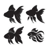 Simple Goldfish Illustration Set vector