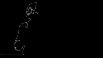 continuous line of worker talking with manager video