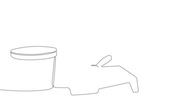 Continuous line draw of set of painter tools video
