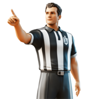 a referee in a black and white striped uniform transparent background. png