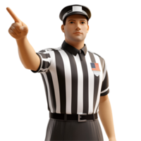 a referee is pointing at something transparent background. png