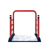 a red gate with snow on transparent background. png
