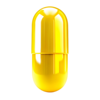 a yellow pill on a transparent background png