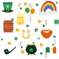 st. patrick's day seamless pattern background with illustration of patricks day elements vector