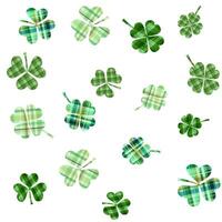 st. patrick's day shamrock and clover leaves seamless pattern background vector