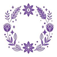set of whimsical floral icons with ornamental dividers and garden-inspired frames vector