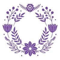 hand-drawn floral icon set with decorative dividers and frames vector