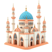 Explore Exquisite Mosque Architecture A 3D Model Showcase of Domes, Minaret png