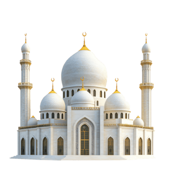 großartig Moschee architektonisch Wunder mit golden Kuppeln und elegant Minarette, islamisch religiös Struktur png