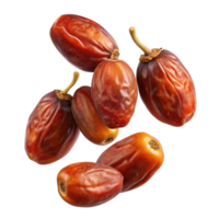 Flying date fruits creating a dynamic background png