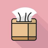 a tissue box with a tissue inside on a pink background vector
