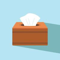 a tissue box with a tissue inside on a blue background vector