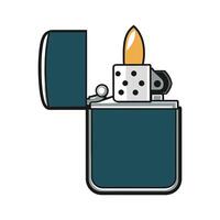 a lighter with a lit flame on the end vector
