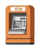 an atm machine with a sign on it vector