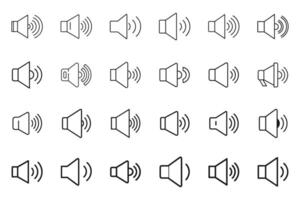 Sound Icon Bundle in Minimal Outline Silhouette vector