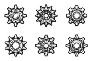 Outline Settings Icon Set in Minimal Flat Illustration vector