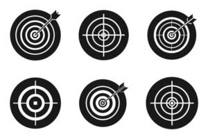 Clean Target Icons in Outline Silhouette Design vector