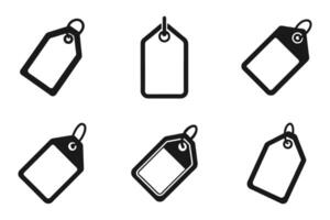 Modern Tag Outline Icons on White Background vector