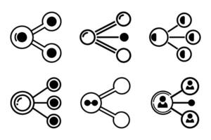 Clean Outline Silhouettes of Share for Icon Sets vector