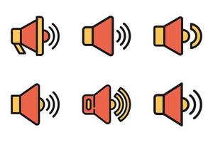 Outline Design for Sound Silhouette Icon Set vector