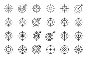Outline Design for Target Silhouette Icon Set vector