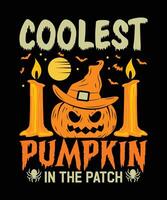 Coolest Pumpkin In The Patch Helloween Design vector