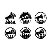 Community Voice Icon - and Linocut Silhouette Design vector