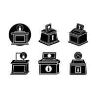 Information Counter Icon and Linocut Silhouette Design vector