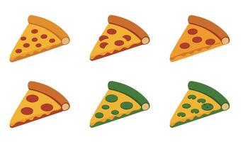 Delicious Pizza Slice Set Collection A Fun and Lively Pizza Illustration for Party and Event Graphics vector
