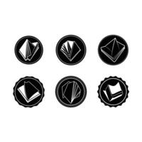 Napkin Icon and Linocut Silhouette Design vector
