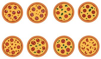 Delicious Pizza Slice Set Collection A Whimsical and Playful Pizza Slice Design for Unique Branding vector