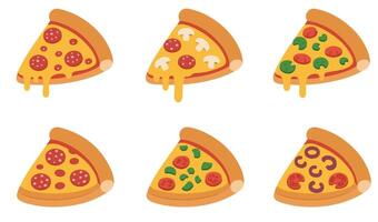 Delicious Pizza Slice Set Collection A Hot and Fresh Pizza Design Ready to Serve in Illustrative Form vector