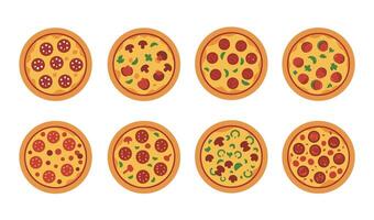 Delicious Pizza Slice Set Collection A Delectable and Crispy Pizza Design for All Food Enthusiasts vector