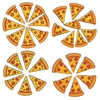 Assorted Pizza Slice Collection for Food Illustrations A Perfect Fit for Menu Designs vector