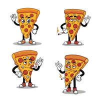 Expressive Pizza Slice Art Featuring Attitude and Style A Unique Character Design vector