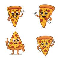 Funny Pizza Slice Mascots with Attitude A Unique and Creative Food Artwork vector