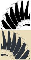 Compressor blisk and turbine blades close up vector