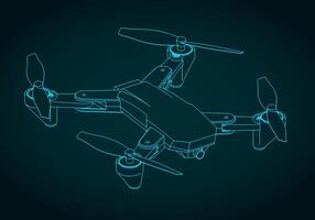 Folding drone drawing vector