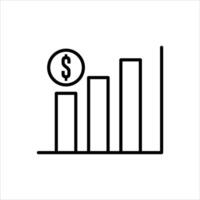 Bar Graph Line Icons Design Elements Illustration vector