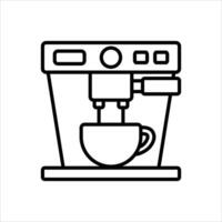 Espresso Machine Line Icons Design Elements Illustration vector