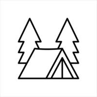 Tent Line Icons Design Elements Illustration vector