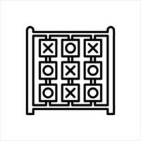 Tic Tac Toe Playground Line Icons Design Elements Illustration vector