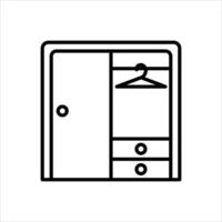 Wardrobe Line Icons Design Elements Illustration vector