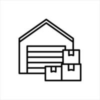 Warehouse Storage Line Icons Design Elements Illustration vector