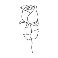 The uninterrupted flow of the line in rose continuous one-line art reflects the smooth and natural progression of a rose's growth vector